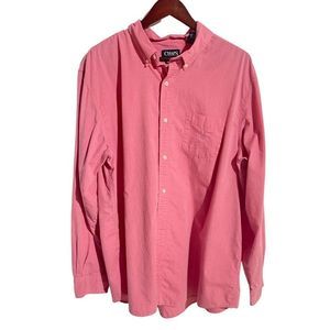 CHAPS pink button down long sleeve casual shirt